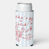 Ze is een Catch Coastal Lobster Vrijgezellenfeest Seltzer Blikjeskoeler (Seltzer Voorkant)
