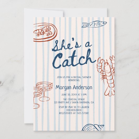Ze is een Catch Coastal Vrijgezellenfeest Kaart (Voorkant)