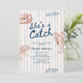 Ze is een Catch Coastal Vrijgezellenfeest Kaart (Staand voorkant)