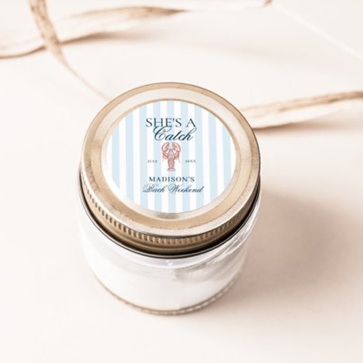 Ze is een Catch Lobster Bachelorette Ronde Sticker