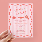 Ze is een Catch Lobster Roze & Oranje Vrijgezellen Kaart