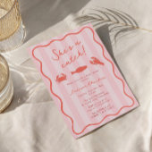 Ze is een Catch Lobster Roze & Oranje Vrijgezellen Kaart