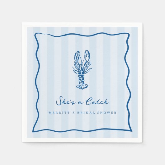 Ze is een Catch | Vrijgezellenfeest van de kreeft  Servet (Voorkant)