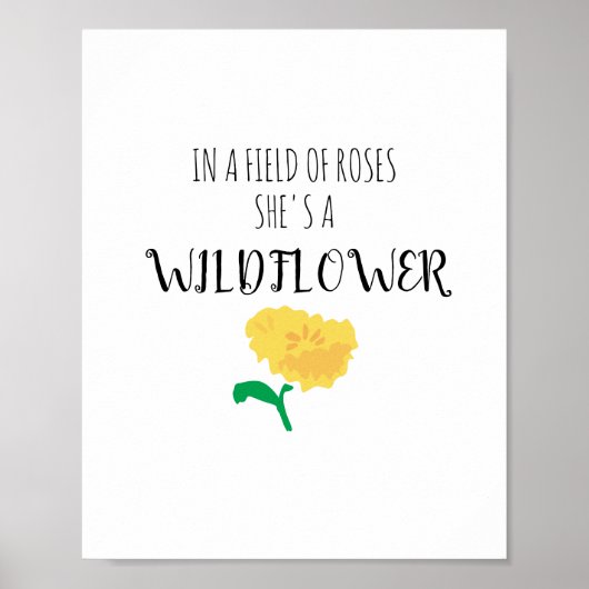 Ze is een citaat van Wildflower Art Flower Poster (Voorkant)