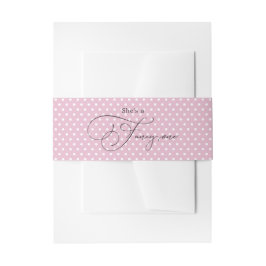 "Ze is een elegante" Roze Stippen 1e Verjaardag Uitnodigingen Wikkel