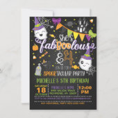 Ze is een Faboolous en VIER Birthday Uitnodiging - (Voorkant)