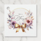 "Ze is een Fancy" Floral Bow Girl 1st Birthday Bedankjes Labels (Voorkant)