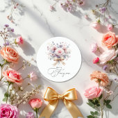 "Ze is een Fancy" Roze Bloemen 1e Verjaardag Meisj Ronde Sticker