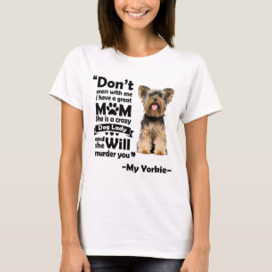 Ze is een gekke Dog Lady, Yorkie Lover T-shirt