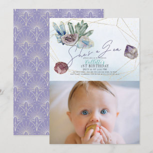 Ze is een Gem Crystals Edelsteen Geologie 1e Verja Kaart