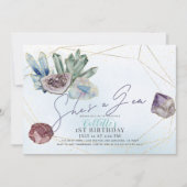 Ze is een Gem Crystals Edelsteen Geologie 1e Verja Kaart (Voorkant)