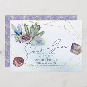 Ze is een Gem Crystals Edelsteen Geologie 1e Verja Kaart