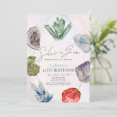 Ze is een Gem Crystals Edelsteen Geologie Verjaard Kaart (Staand voorkant)