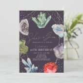 Ze is een Gem Crystals Edelsteen Geologie Verjaard Kaart (Staand voorkant)