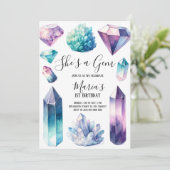 Ze is een Gem Crystals Edelsteen Geology Kind Verj Kaart (Staand voorkant)