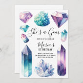 Ze is een Gem Crystals Edelsteen Geology Kind Verj Kaart (Voorkant / Achterkant)