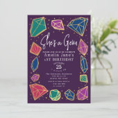 Ze is een Gem Crystals Edelsteen Geology Kind Verj Kaart (Staand voorkant)