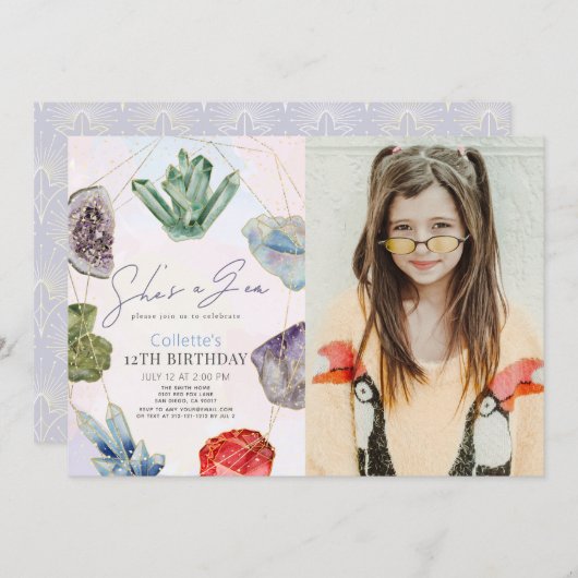 Ze is een Gem Crystals Edelsteen Meisje Verjaardag Kaart