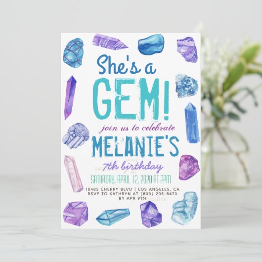 Ze is een Gem Geology Rock Birthday. Kaart (Staand voorkant)
