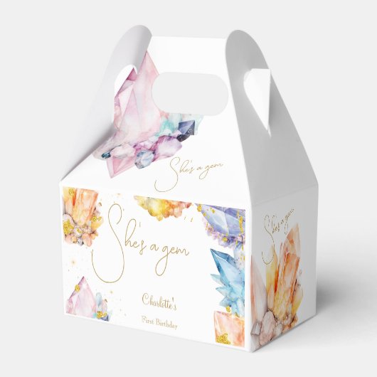 Ze is een Gem Verjaardagskristallen Meisjes waterv Bedankdoosjes (Achterkant)