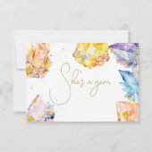 Ze is een Gem Verjaardagskristallen Meisjes waterv Bedankkaart (Achterkant)