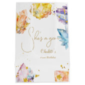 Ze is een Gem Verjaardagskristallen Meisjes waterv Medium Cadeauzakje (Achterkant)