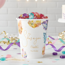 Ze is een Gem Verjaardagskristallen Meisjes waterv Papieren Bekers