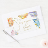 Ze is een Gem Verjaardagskristallen Meisjes waterv Rechthoekige Sticker (Envelop)