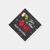 Ze is een gemene | Grinch Chalkboard Verjaardag Servet (Hoek)