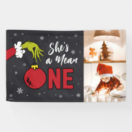 Ze is een gemene! | Grinch krijtbord verjaardag Spandoek