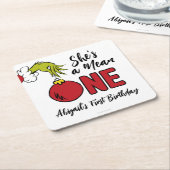 Ze is een gemene | Grinch Verjaardag Kartonnen Onderzetters (Schuin)