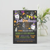 Ze is een geweldige en vijfde verjaardag uitnodigi kaart (Staand voorkant)