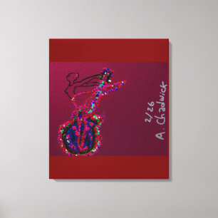 Ze is één geworden met de muziek  canvas afdruk