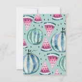 Ze is een in een Melon. Watermeloen met de naam Bi Kaart (Achterkant)