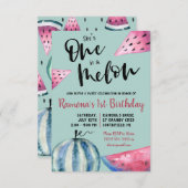 Ze is een in een Melon. Watermeloen met de naam Bi Kaart (Voorkant / Achterkant)