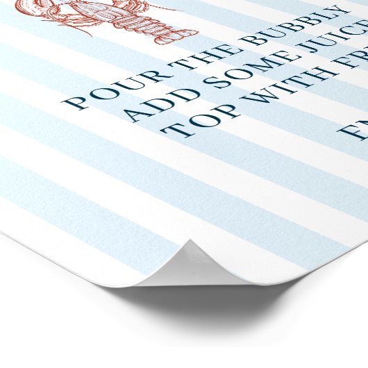 Ze is een kreeft gestreepte mimosa bar poster (Hoek)