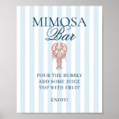 Ze is een kreeft gestreepte mimosa bar poster (Voorkant)