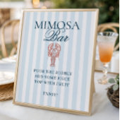 Ze is een kreeft gestreepte mimosa bar poster