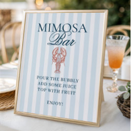 Ze is een kreeft gestreepte mimosa bar poster