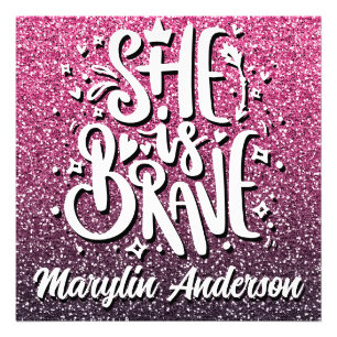 ZE IS EEN KUSTGLITTERTYPOGRAFIE VOOR DE KUSTMAAT. FOTO AFDRUK