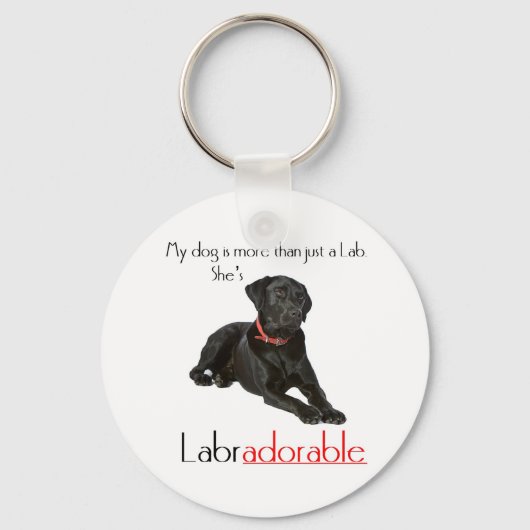 Ze is een labradorable Sleutelhanger (Voorkant)