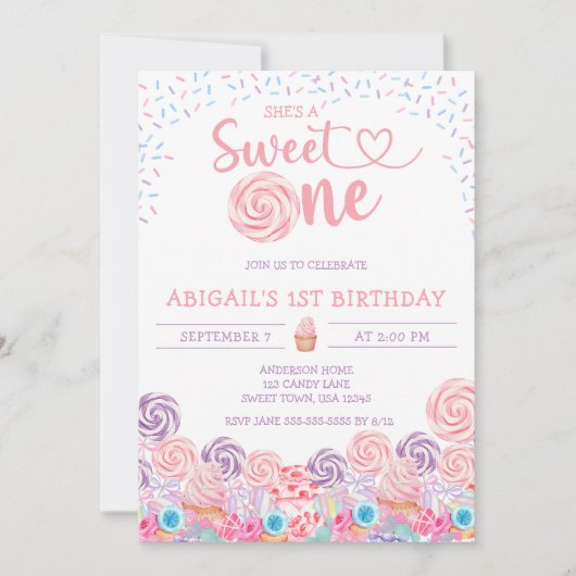 ZE IS EEN LIEF SNOEP 1E VERJAARDAG KAART (Voorkant)