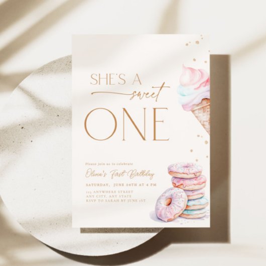 Ze is een lieve eerste verjaardagsuitnodiging Boho Kaart