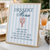 Ze is een Lobster Striped Dessert Menu Poster