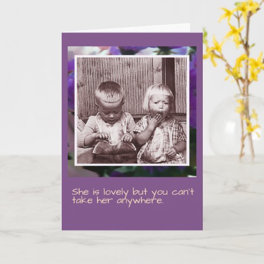 Ze is een mooie broer en zuster-kaart kaart (Gele Bloem)