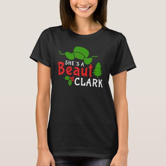 Ze is een mooie Clark lelijke kerst gelukkige fami T-shirt (Voorkant)