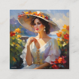 Ze is een mooie dame die elegantie en m uitstraalt vierkante visitekaartje