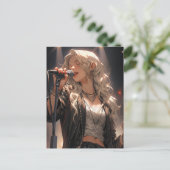 Ze is een Rockstar Briefkaart (Staand voorkant)