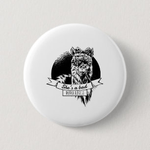Ze is een slechte alpaca moeder ronde button 5,7 cm