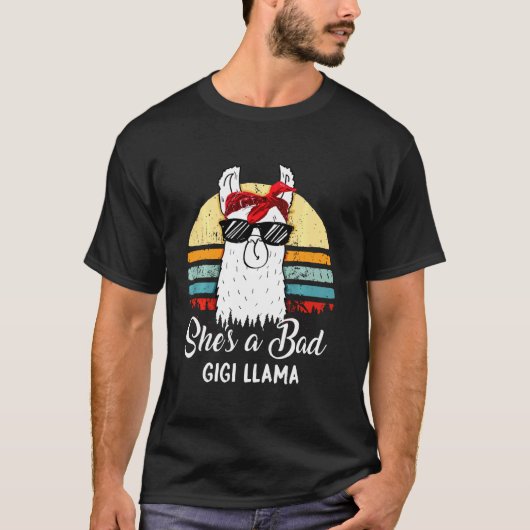 Ze is een slechte Gigi Llama T Mama Grandma T-shirt (Voorkant)